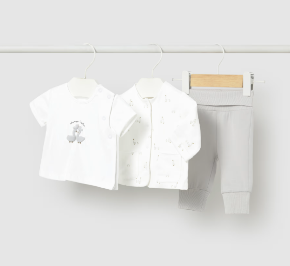 Mayoral Three-Piece Goose Print Tracksuit Set Style 1894 -Silver